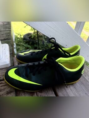 Nike Mercurial Black & Volt Athletic Indoor Soccer Shoes